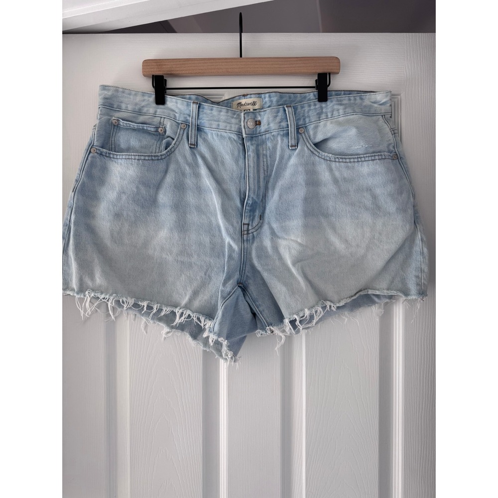 Madewell Womens Relaxed Denim Womens‎ Shorts Raw Hem Light Wash